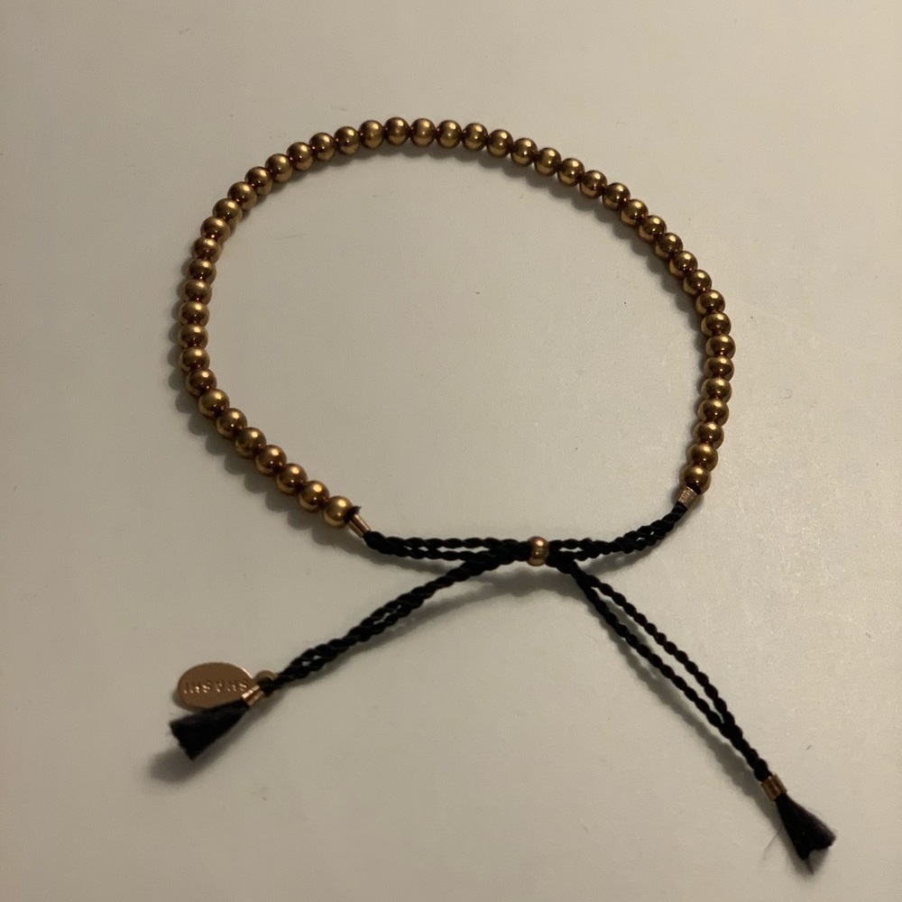 Shashi Alex Slide Bracelet, Rose Gold/Black